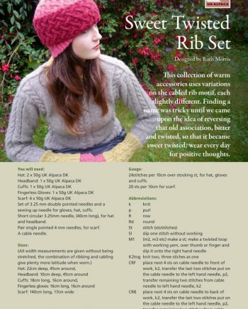 Sweet Twisted Rib Set Knitting Pattern