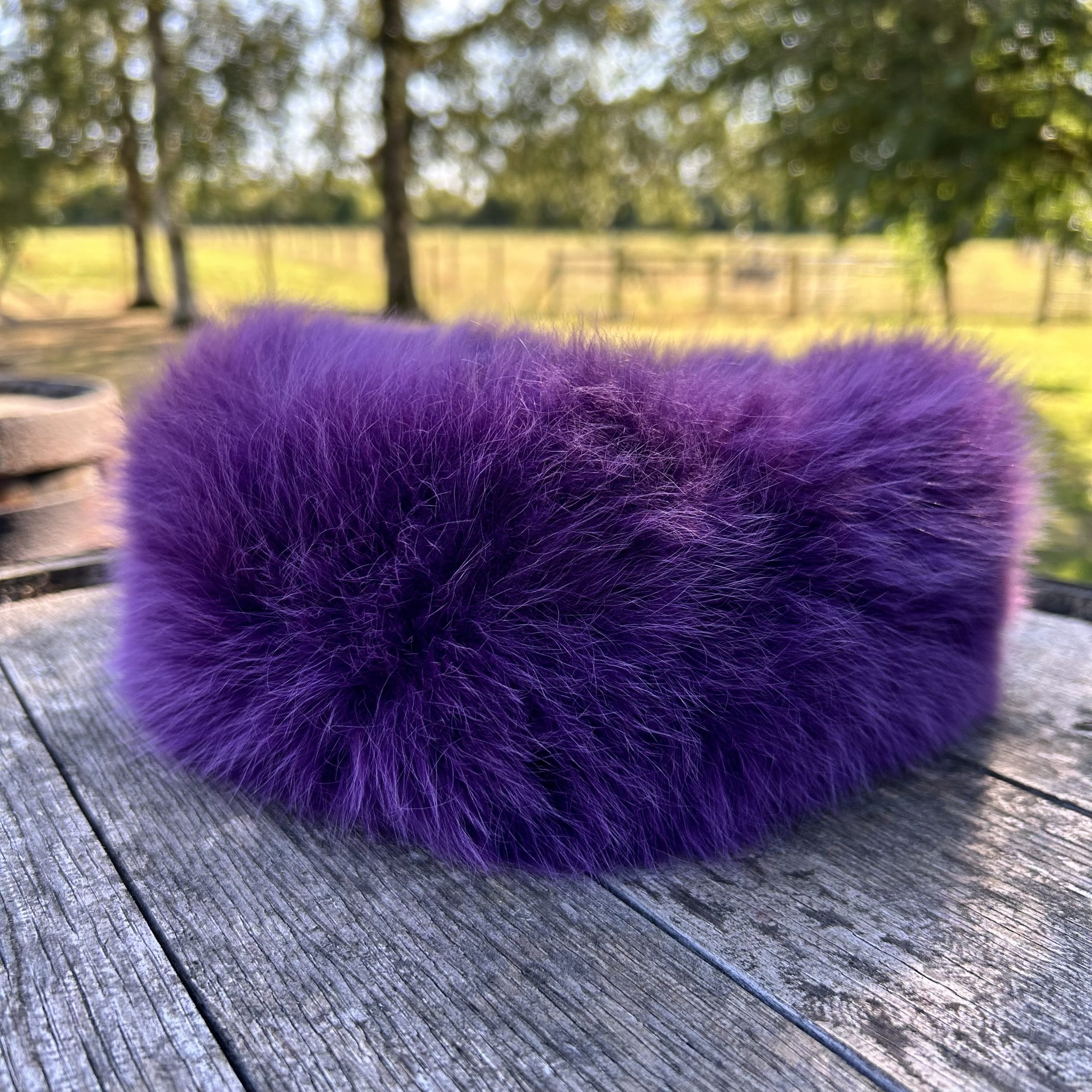 alpaca fur headband damson
